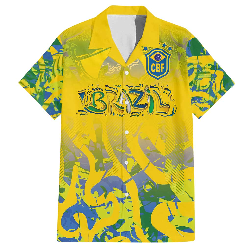 Custom Brazil Football Champion 2024 Family Matching Long Sleeve Bodycon Dress and Hawaiian Shirt - Wonder Print Shop