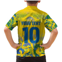 Custom Brazil Football Champion 2024 Family Matching Mermaid Dress and Hawaiian Shirt - Wonder Print Shop