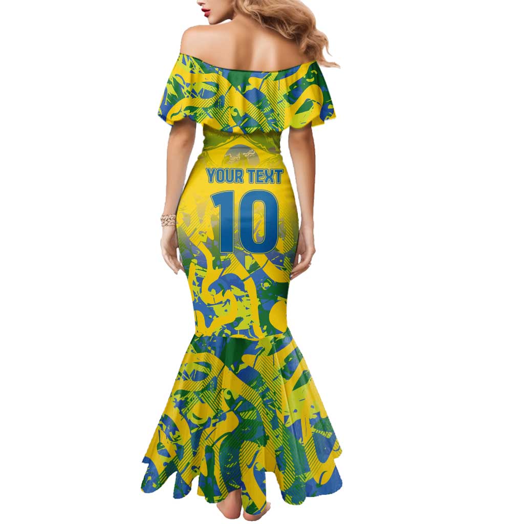 Custom Brazil Football Champion 2024 Family Matching Mermaid Dress and Hawaiian Shirt - Wonder Print Shop