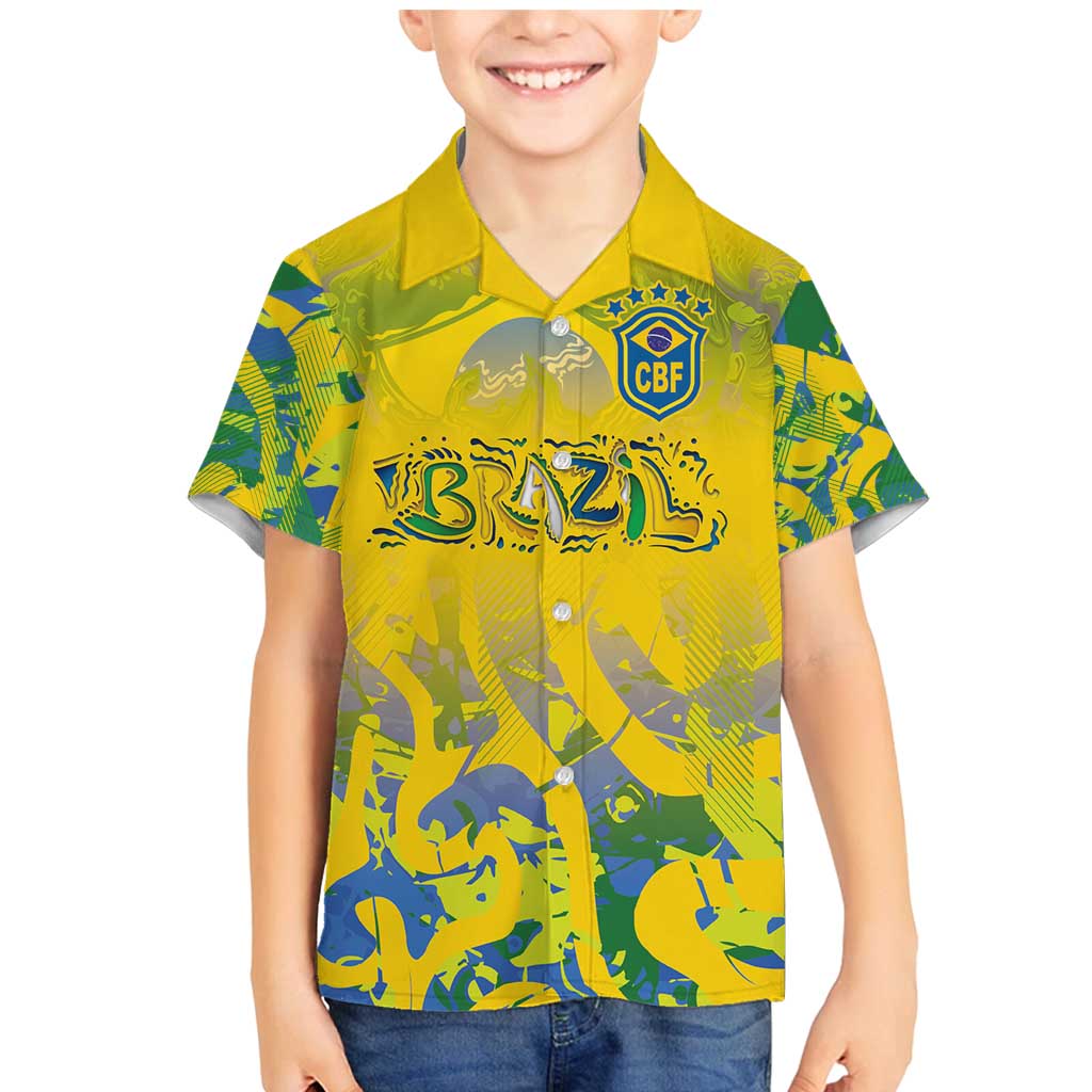 Custom Brazil Football Champion 2024 Family Matching Mermaid Dress and Hawaiian Shirt - Wonder Print Shop
