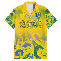 Custom Brazil Football Champion 2024 Family Matching Off The Shoulder Long Sleeve Dress and Hawaiian Shirt - Wonder Print Shop