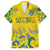Custom Brazil Football Champion 2024 Family Matching Off Shoulder Maxi Dress and Hawaiian Shirt - Wonder Print Shop