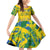 Custom Brazil Football Champion 2024 Family Matching Off Shoulder Short Dress and Hawaiian Shirt - Wonder Print Shop