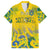 Custom Brazil Football Champion 2024 Family Matching Short Sleeve Bodycon Dress and Hawaiian Shirt - Wonder Print Shop