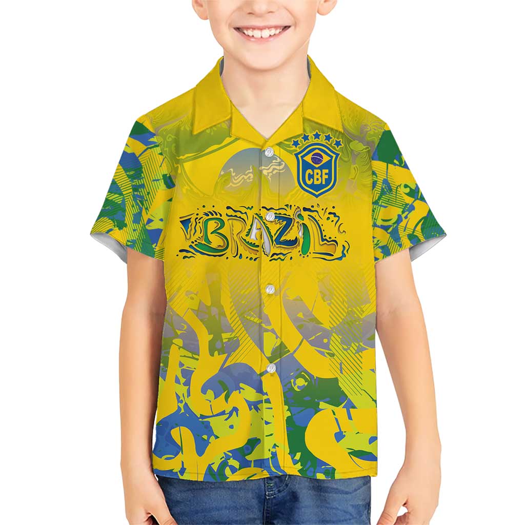 Custom Brazil Football Champion 2024 Family Matching Short Sleeve Bodycon Dress and Hawaiian Shirt - Wonder Print Shop