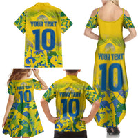 Custom Brazil Football Champion 2024 Family Matching Summer Maxi Dress and Hawaiian Shirt - Wonder Print Shop