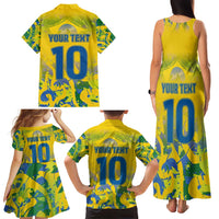 Custom Brazil Football Champion 2024 Family Matching Tank Maxi Dress and Hawaiian Shirt - Wonder Print Shop