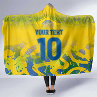 Custom Brazil Football Champion 2024 Hooded Blanket
