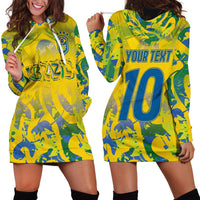 Custom Brazil Football Champion 2024 Hoodie Dress - Wonder Print Shop