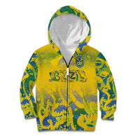 Custom Brazil Football Champion 2024 Kid Hoodie - Wonder Print Shop