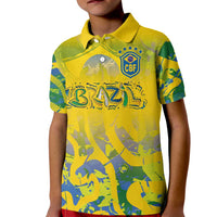 Custom Brazil Football Champion 2024 Kid Polo Shirt - Wonder Print Shop