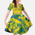 Custom Brazil Football Champion 2024 Kid Short Sleeve Dress - Wonder Print Shop