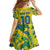 Custom Brazil Football Champion 2024 Kid Short Sleeve Dress - Wonder Print Shop