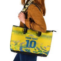 Custom Brazil Football Champion 2024 Leather Tote Bag - Wonder Print Shop