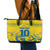 Custom Brazil Football Champion 2024 Leather Tote Bag - Wonder Print Shop