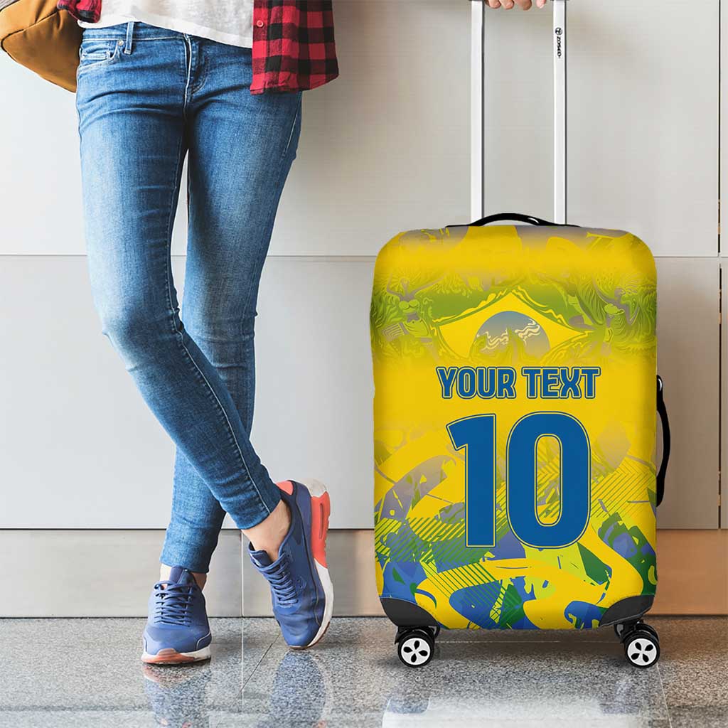 Custom Brazil Football Champion 2024 Luggage Cover - Wonder Print Shop