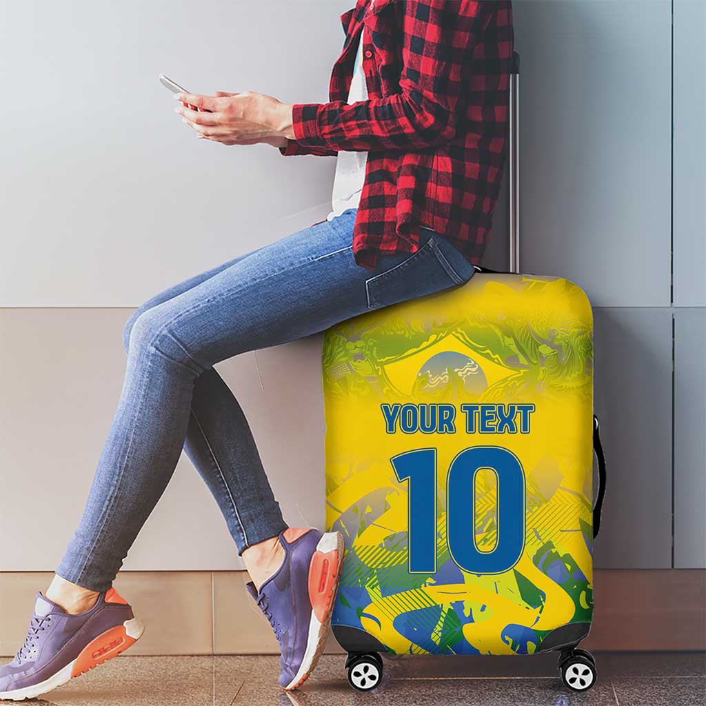 Custom Brazil Football Champion 2024 Luggage Cover - Wonder Print Shop
