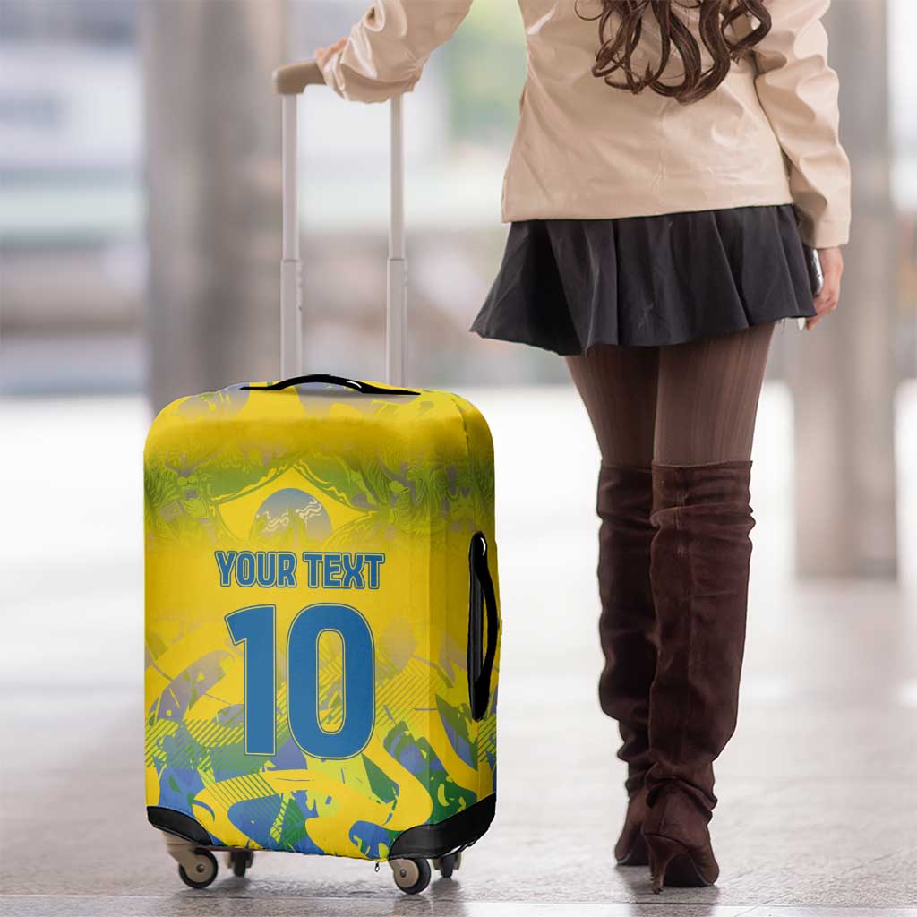 Custom Brazil Football Champion 2024 Luggage Cover - Wonder Print Shop