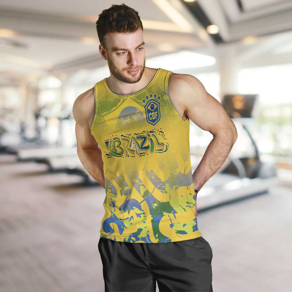 Custom Brazil Football Champion 2024 Men Tank Top - Wonder Print Shop