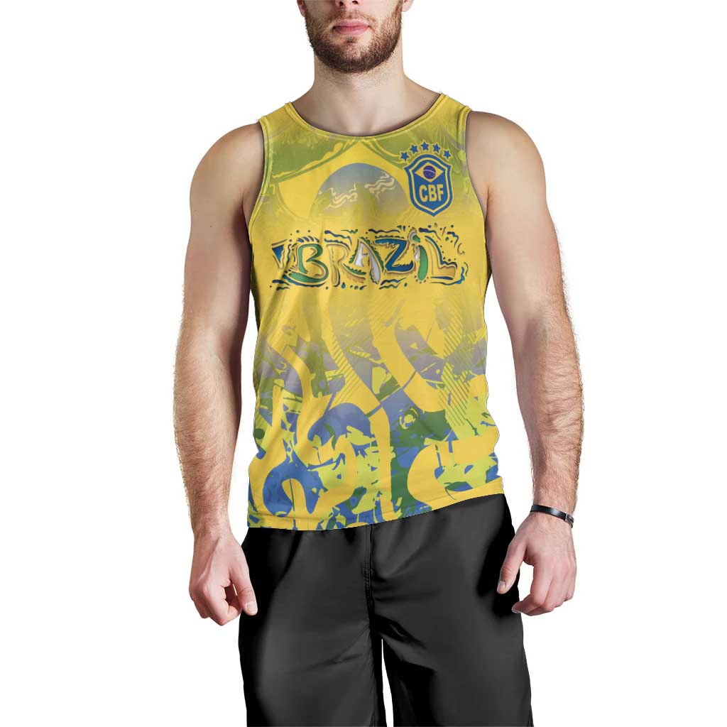 Custom Brazil Football Champion 2024 Men Tank Top - Wonder Print Shop