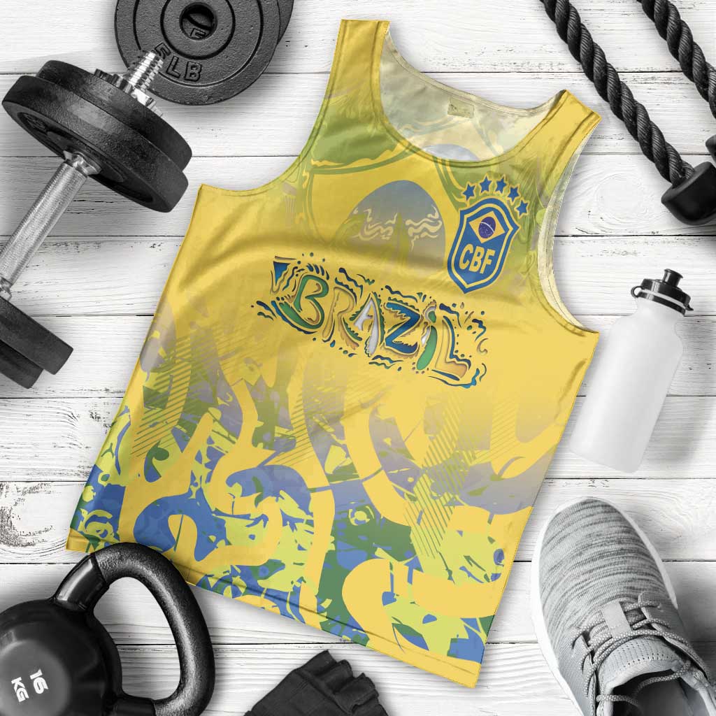Custom Brazil Football Champion 2024 Men Tank Top - Wonder Print Shop