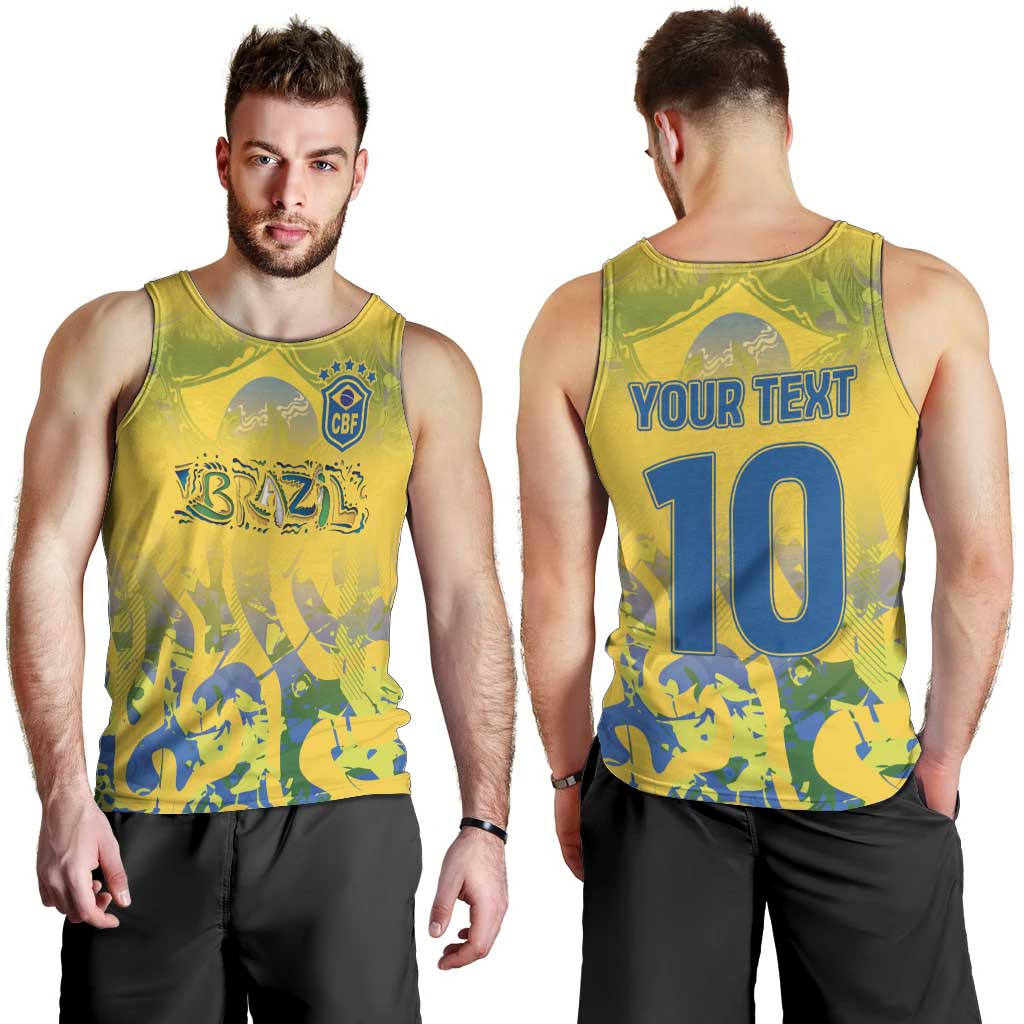 Custom Brazil Football Champion 2024 Men Tank Top - Wonder Print Shop
