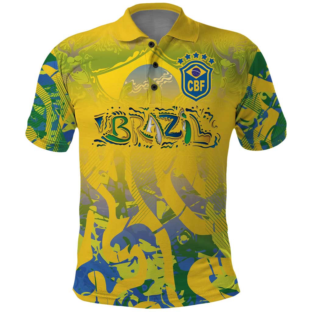 Custom Brazil Football Champion 2024 Polo Shirt - Wonder Print Shop