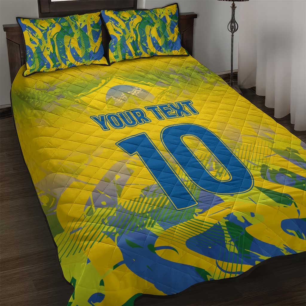 Custom Brazil Football Champion 2024 Quilt Bed Set - Wonder Print Shop