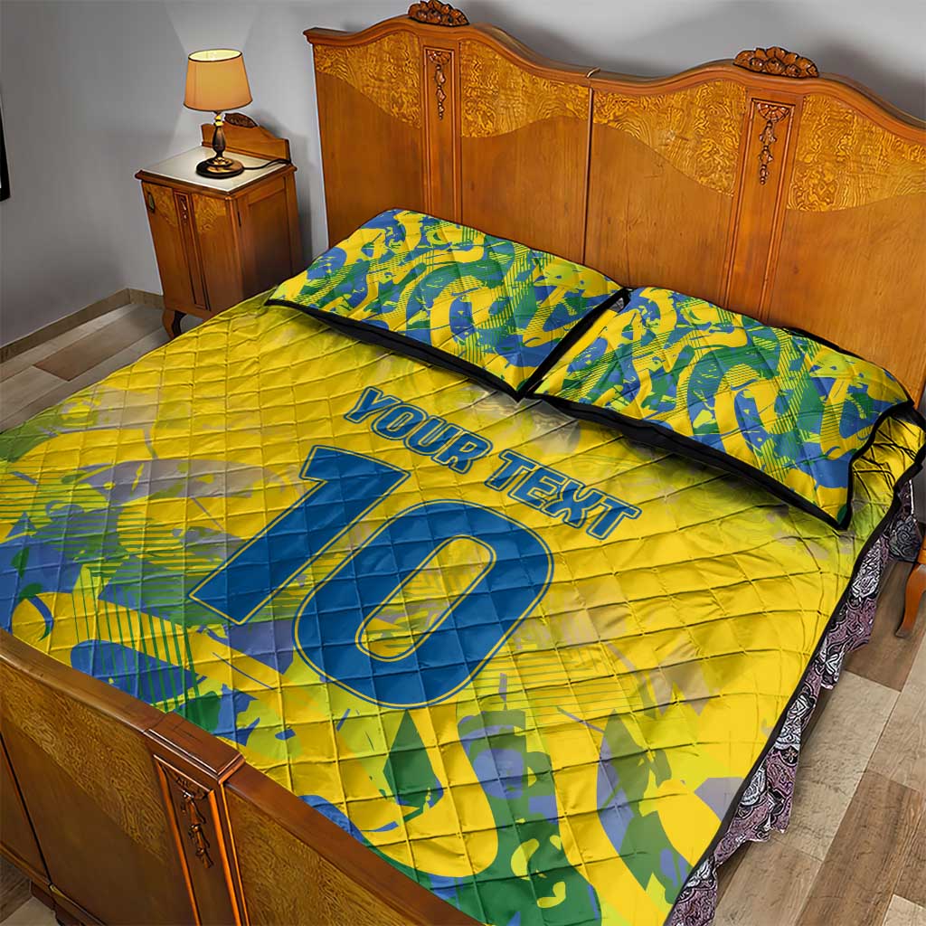Custom Brazil Football Champion 2024 Quilt Bed Set - Wonder Print Shop