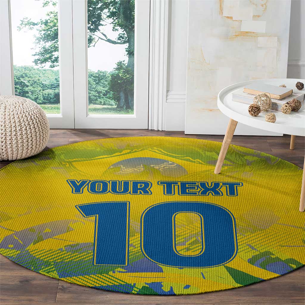 Custom Brazil Football Champion 2024 Round Carpet
