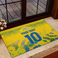 Custom Brazil Football Champion 2024 Rubber Doormat - Wonder Print Shop