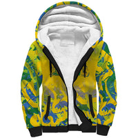 Custom Brazil Football Champion 2024 Sherpa Hoodie - Wonder Print Shop