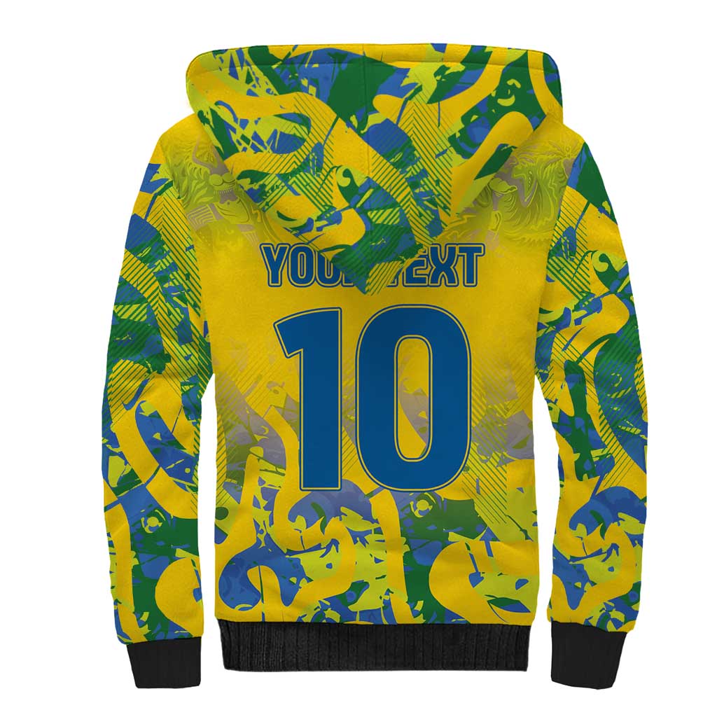 Custom Brazil Football Champion 2024 Sherpa Hoodie - Wonder Print Shop