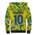 Custom Brazil Football Champion 2024 Sherpa Hoodie - Wonder Print Shop