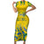 Custom Brazil Football Champion 2024 Short Sleeve Bodycon Dress - Wonder Print Shop