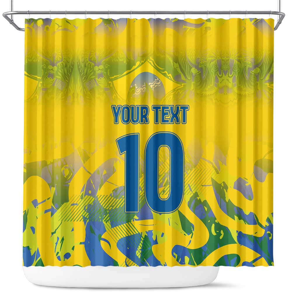 Custom Brazil Football Champion 2024 Shower Curtain