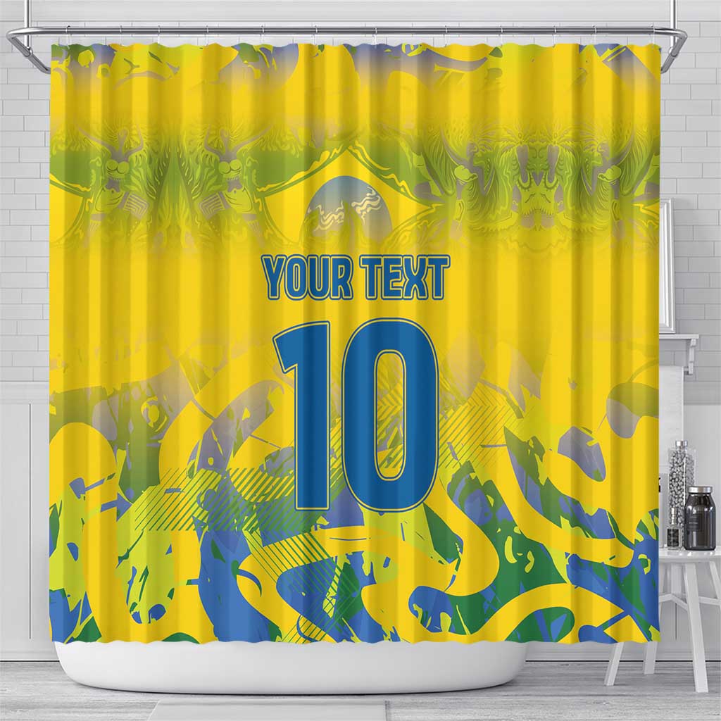 Custom Brazil Football Champion 2024 Shower Curtain