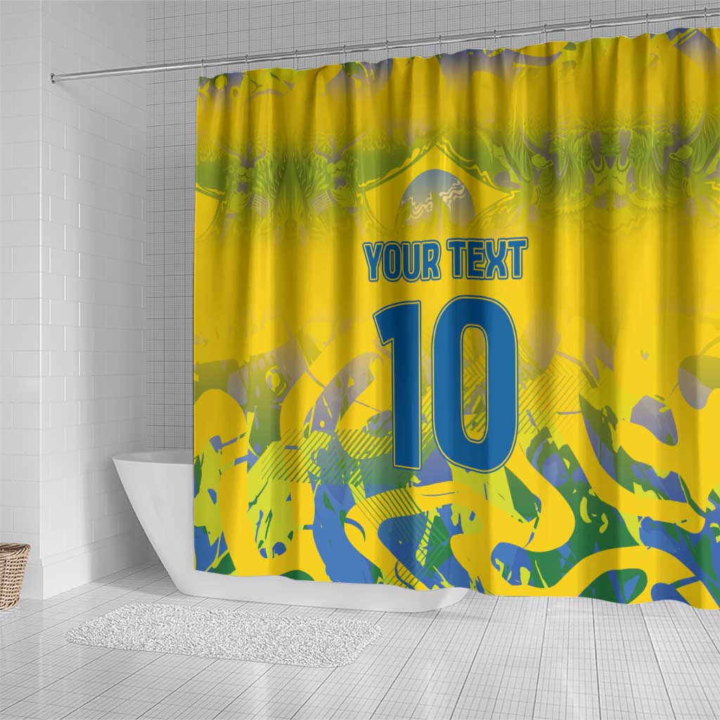 Custom Brazil Football Champion 2024 Shower Curtain