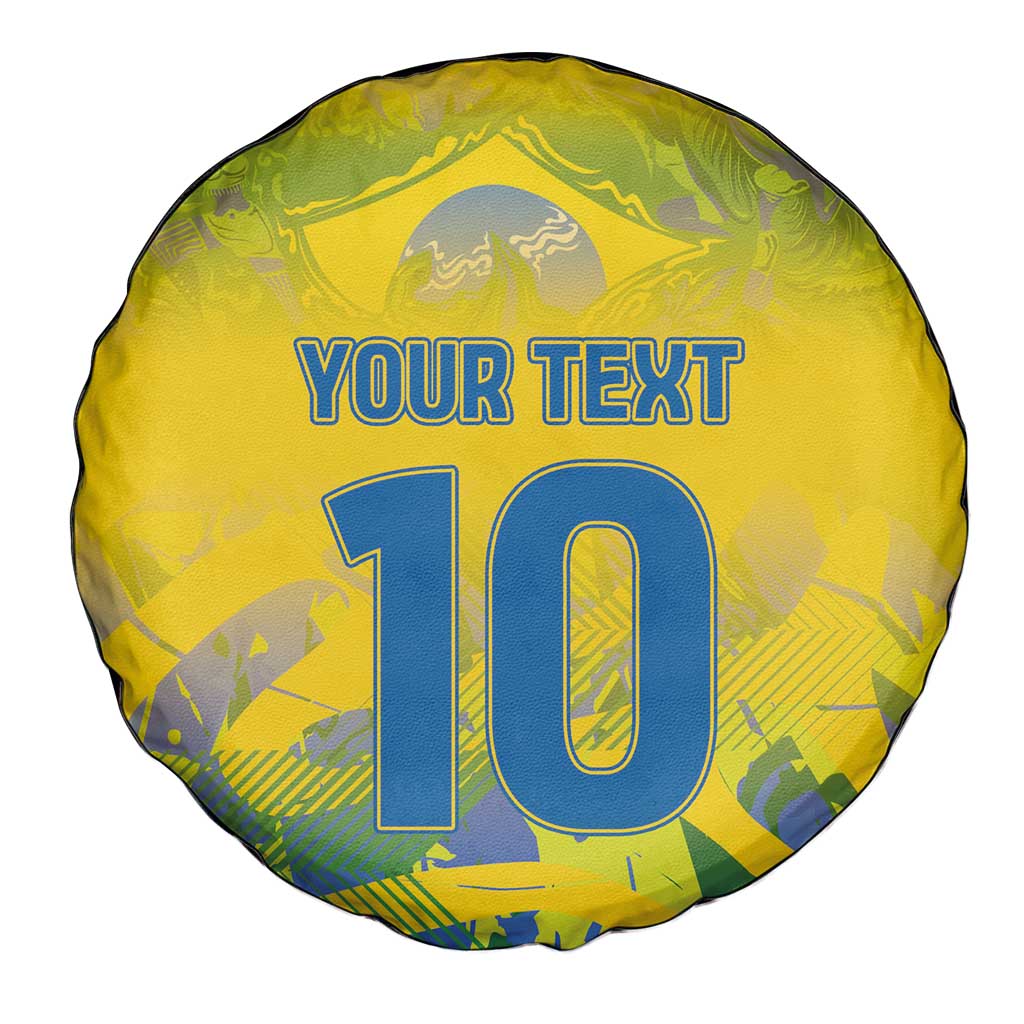 Custom Brazil Football Champion 2024 Spare Tire Cover - Wonder Print Shop