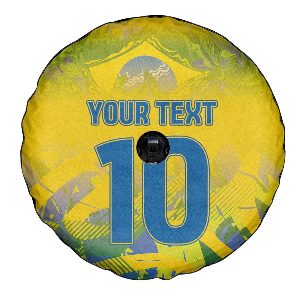 Custom Brazil Football Champion 2024 Spare Tire Cover - Wonder Print Shop
