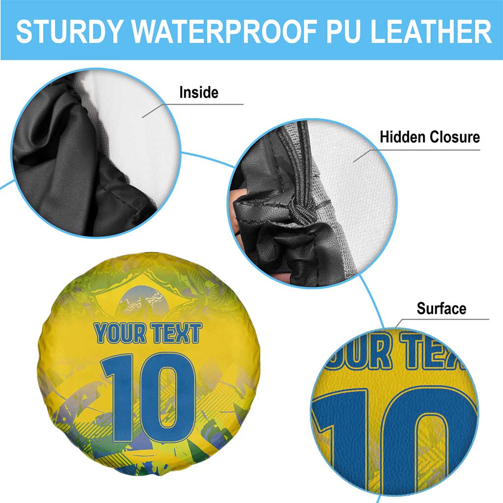 Custom Brazil Football Champion 2024 Spare Tire Cover - Wonder Print Shop