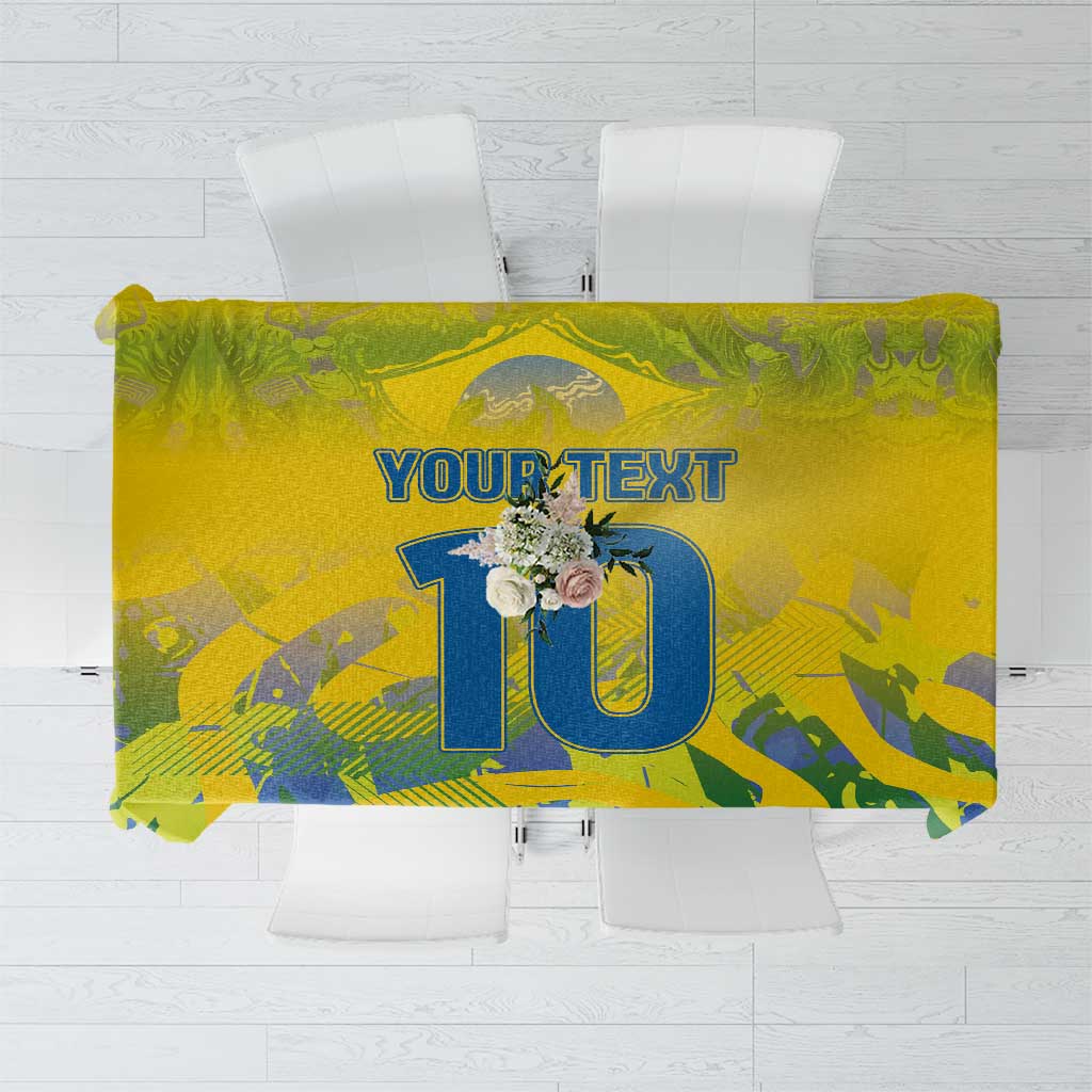 Custom Brazil Football Champion 2024 Tablecloth - Wonder Print Shop