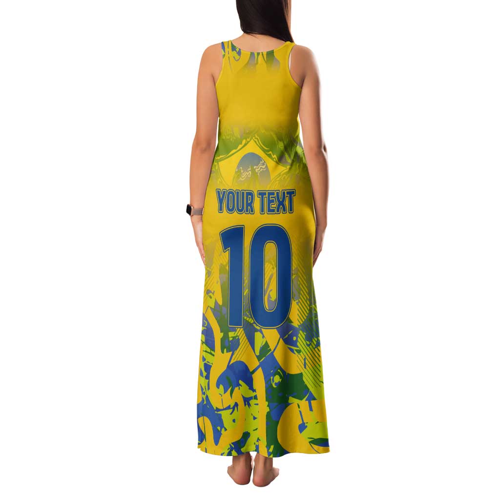 Custom Brazil Football Champion 2024 Tank Maxi Dress - Wonder Print Shop