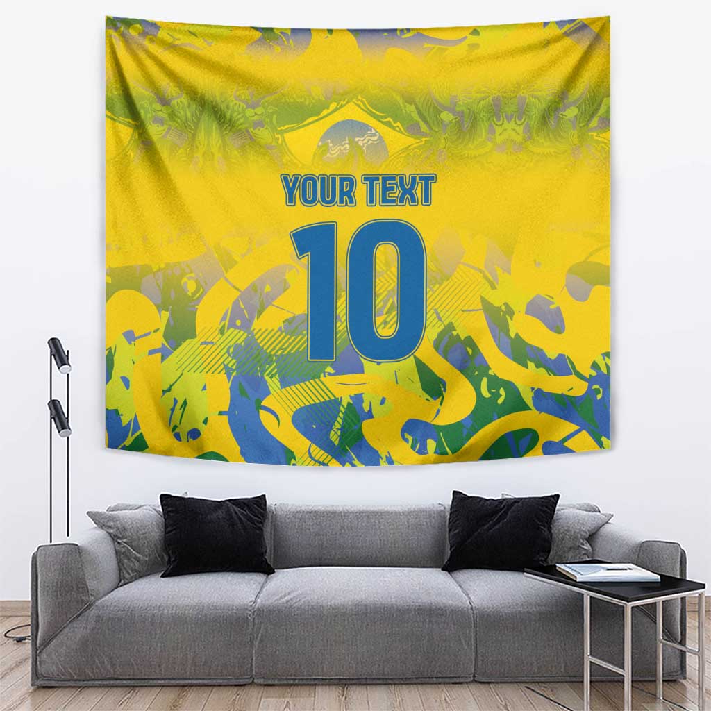 Custom Brazil Football Champion 2024 Tapestry - Wonder Print Shop