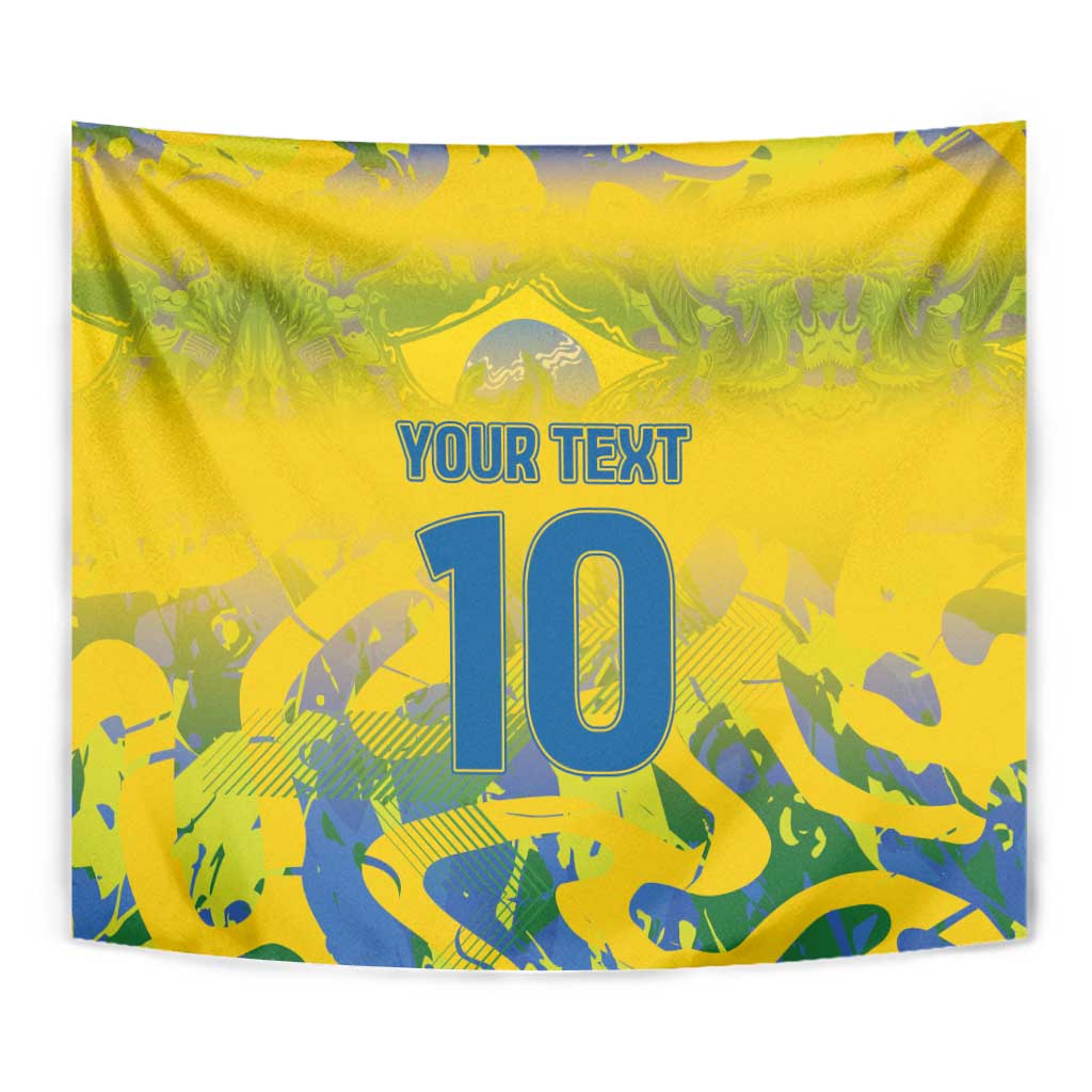 Custom Brazil Football Champion 2024 Tapestry - Wonder Print Shop
