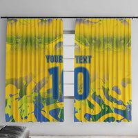 Custom Brazil Football Champion 2024 Window Curtain - Wonder Print Shop