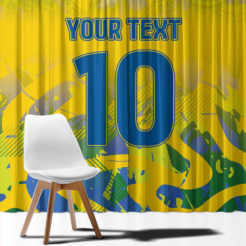 Custom Brazil Football Champion 2024 Window Curtain - Wonder Print Shop