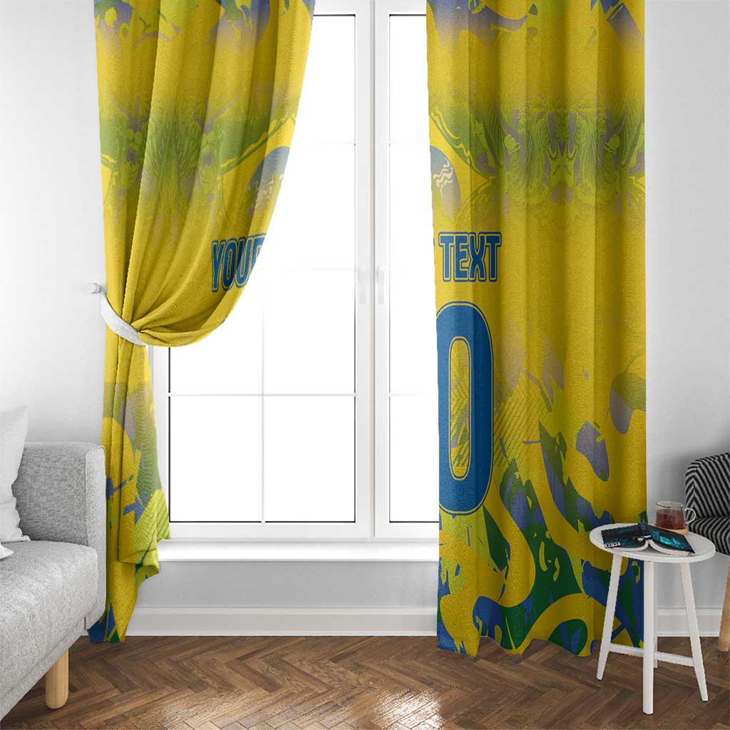 Custom Brazil Football Champion 2024 Window Curtain - Wonder Print Shop