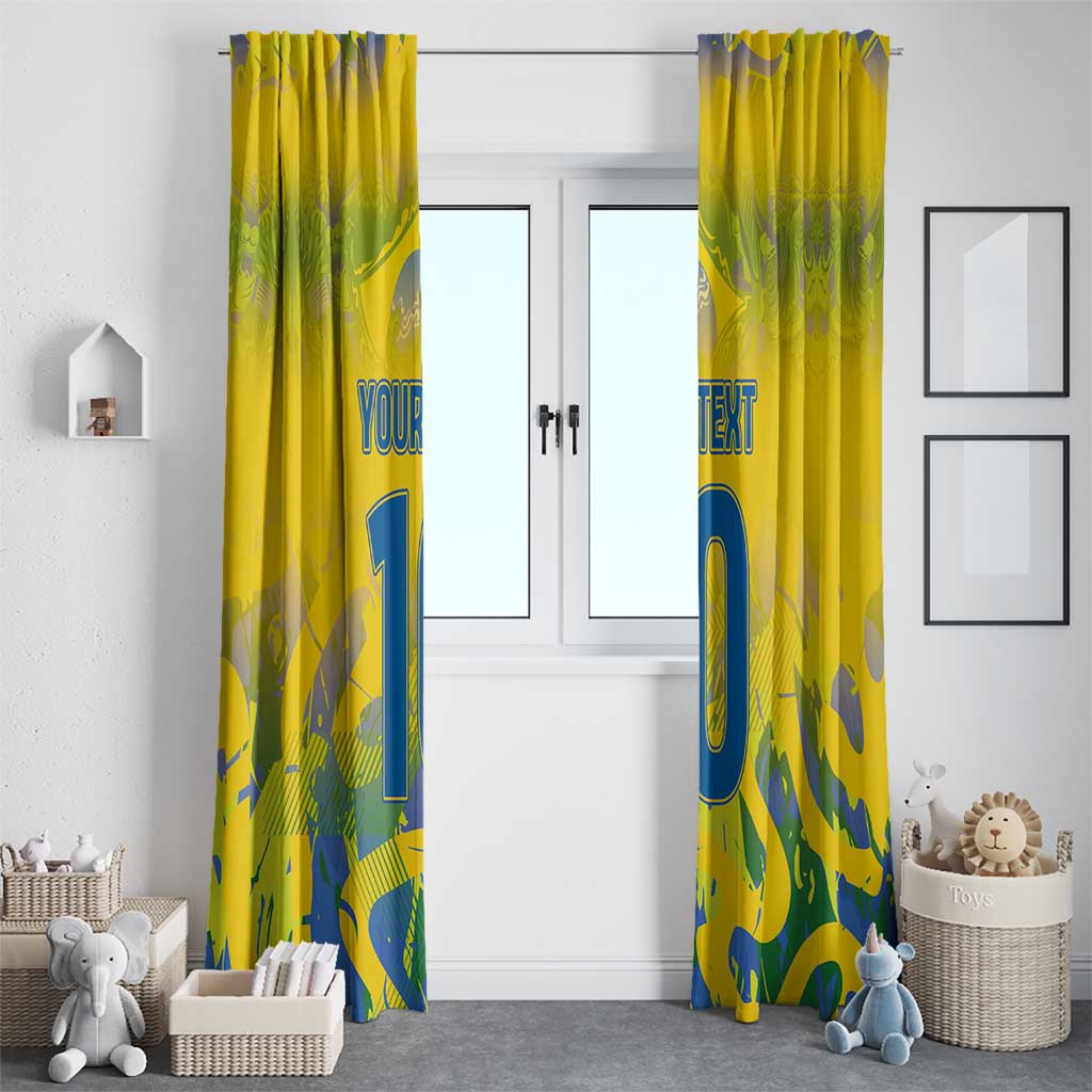 Custom Brazil Football Champion 2024 Window Curtain - Wonder Print Shop