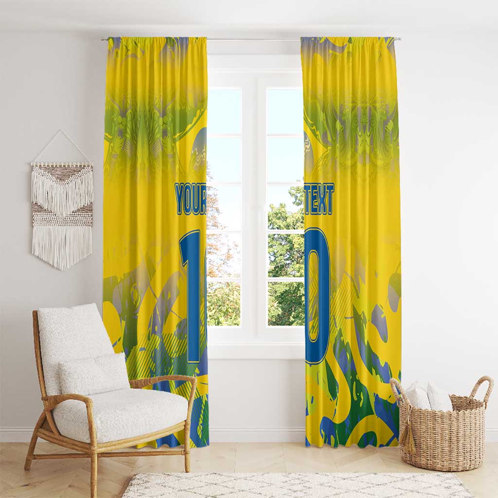 Custom Brazil Football Champion 2024 Window Curtain - Wonder Print Shop